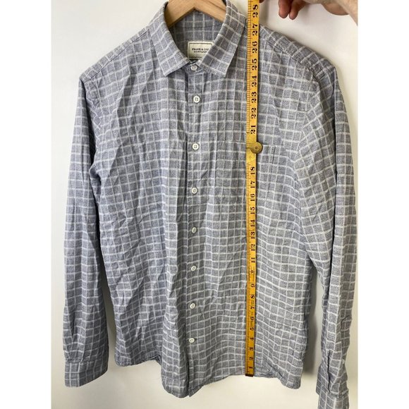 Frank & Oak Long Sleeve Button-Down Shirt Gray S - Picture 3 of 5